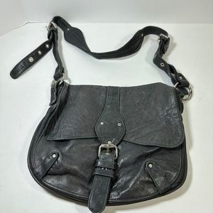 MD Collections Women's Crossbody Purse Soft Dark Gray Leather Shoulder Bag